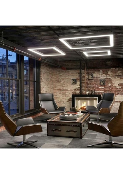 Kare Linear Modern LED Avize Simit Lineer Armatür 60CM modelleri