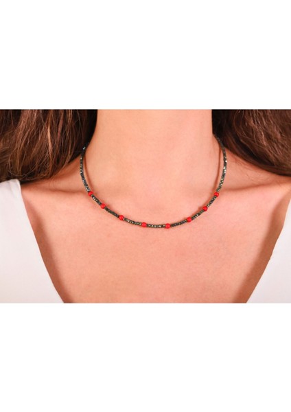 Çiçek Art Studio Mercan Taşı Choker Kolye