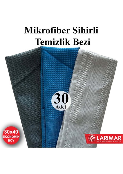 30 Adet Sihirli Mikrofiber Temizlik Bezi 30*40CM Ekonomik Boy genel temizlik
