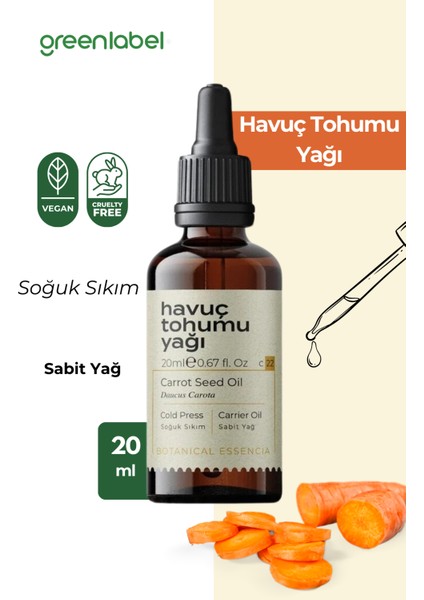 Havuç Tohumu Yağı Soğuk Sıkım %100 Doğal Ve Saf Bronzlaştırıcı 20ml