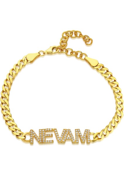 Küba Zincirli Harfli Bileklik