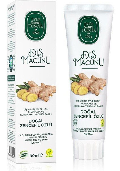 Doğal Zencefil Özlü Diş Macunu 90 ml 12 Adet