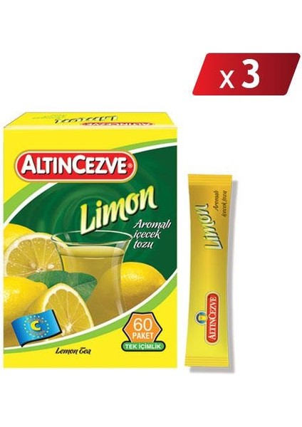 Limon Aromalı Tek Içimlik Içecek Tozu 40 x 1.5 gr - 3lü Paket