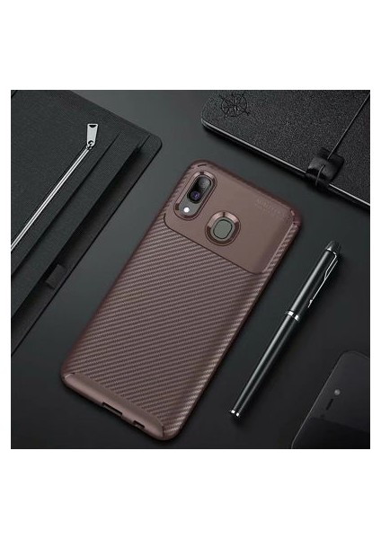 Samsung Galaxy A30 Gofret Desenli Ultra Koruma Sağlayan Negro Silikon Kılıf