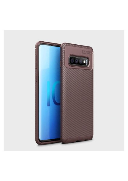 Samsung Galaxy S10 Plus Gofret Desenli Ultra Koruma Sağlayan Negro Silikon Kılıf