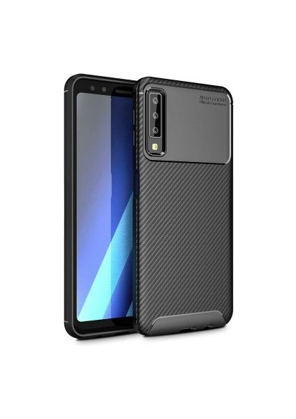 Samsung Galaxy A7 2018 Gofret Desenli Ultra Koruma Sağlayan Negro Silikon Kılıf