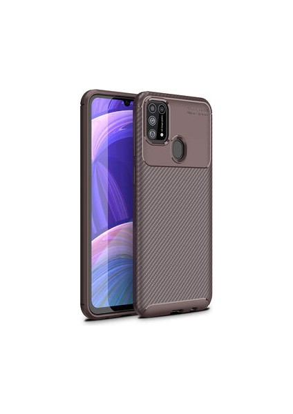 Samsung Galaxy M31 Kılıf Karekarbon Desenli Şık ve Dayanıklı Torvex Premium Silikon Kapak