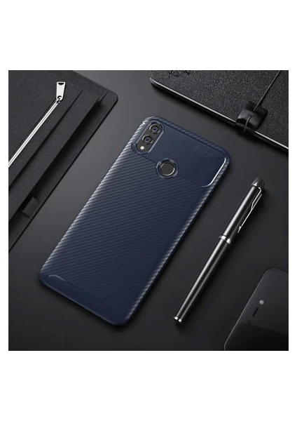 Techno Guru Honor 8x Gofret Desenli Ultra Koruma Sağlayan Negro Silikon Kılıf