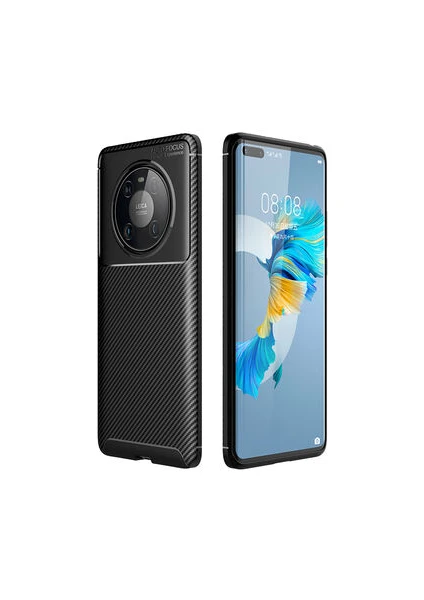 Techno Guru Huawei Mate 40 Pro Gofret Desenli Ultra Koruma Sağlayan Negro Silikon Kılıf