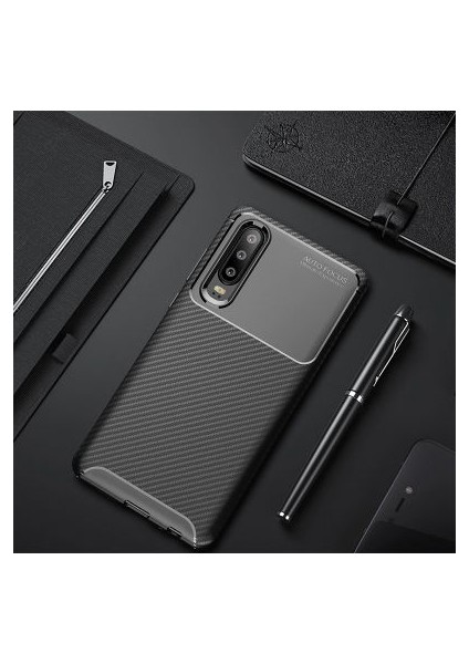 Huawei P30 Gofret Desenli Ultra Koruma Sağlayan Negro Silikon Kılıf