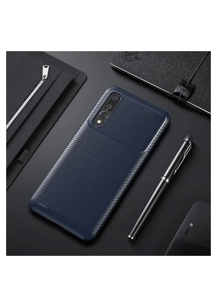 Techno Guru Huawei P20 Pro Gofret Desenli Ultra Koruma Sağlayan Negro Silikon Kılıf