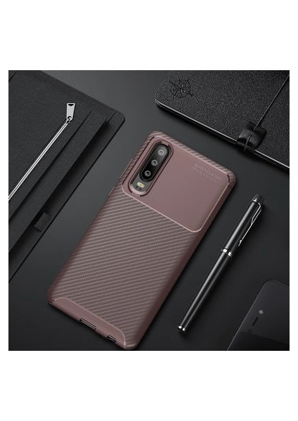 Huawei P30 Gofret Desenli Ultra Koruma Sağlayan Negro Silikon Kılıf