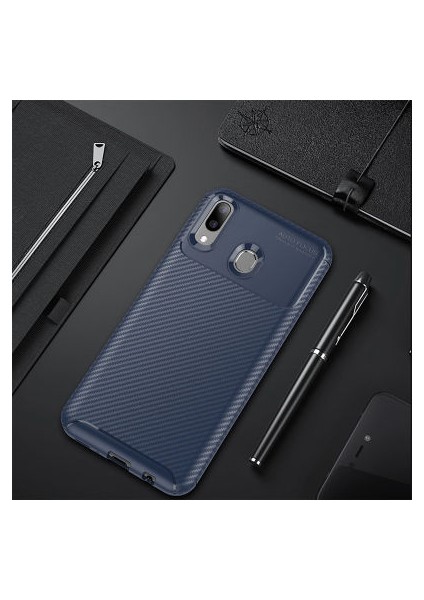 Huawei Y7 Prime 2019 Gofret Desenli Ultra Koruma Sağlayan Negro Silikon Kılıf