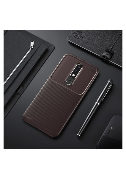 Nokia 5.1 Plus Gofret Desenli Ultra Koruma Sağlayan Negro Silikon Kılıf