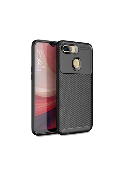 Oppo A7X Gofret Desenli Ultra Koruma Sağlayan Negro Silikon Kılıf