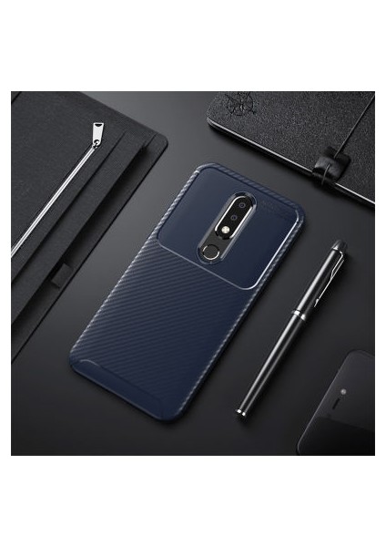 Nokia 5.1 Plus Gofret Desenli Ultra Koruma Sağlayan Negro Silikon Kılıf