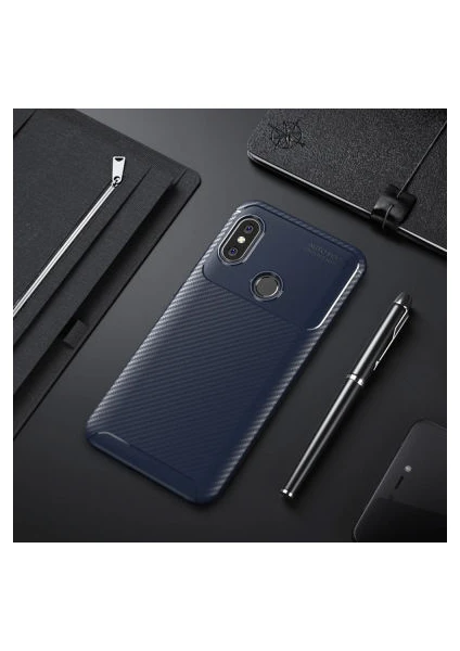 Techno Guru Redmi Note 6 Pro Gofret Desenli Ultra Koruma Sağlayan Negro Silikon Kılıf