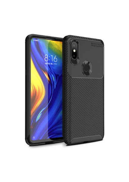 Xiaomi Mi Mix 3 Gofret Desenli Ultra Koruma Sağlayan Negro Silikon Kılıf