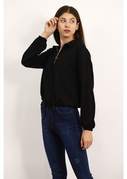 Sıyah Gabria Bel Bağlamalı Bluz fiyatları