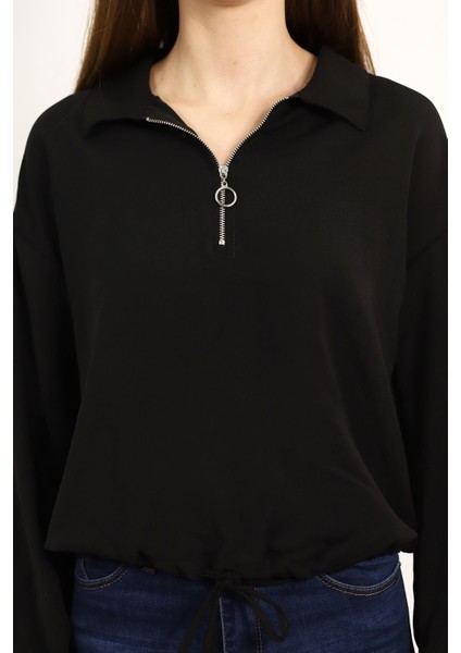 Sıyah Gabria Bel Bağlamalı Bluz indirimleri