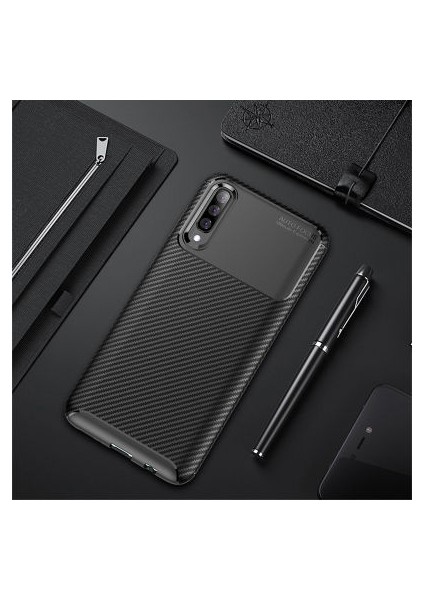 Techno Guru Xiaomi Mi 9 Gofret Desenli Ultra Koruma Sağlayan Negro Silikon Kılıf