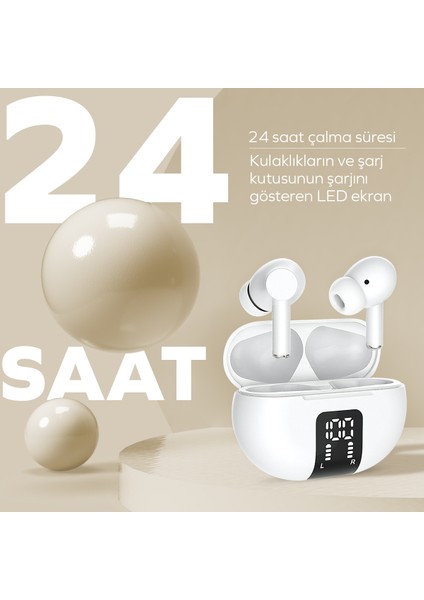 by Deji Pro LED Göstergeli Kablosuz Bluetooth Kulaklık, HiFi, HD 4 Mikrofon, ENC, Derin Bas fırsatları