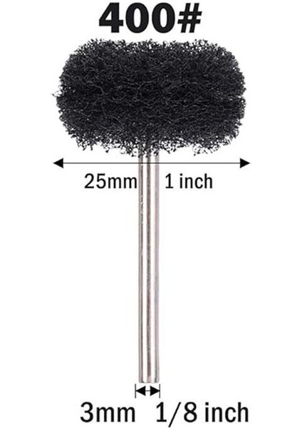 6207 Pimli Aşındırıcı Temizleme Polisaj Keçe 25 mm - Siyah 400 Kum