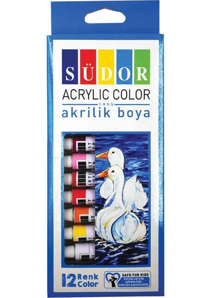 Akrilik Boya Seti 9 ml 12 Renk Tüp fiyatları