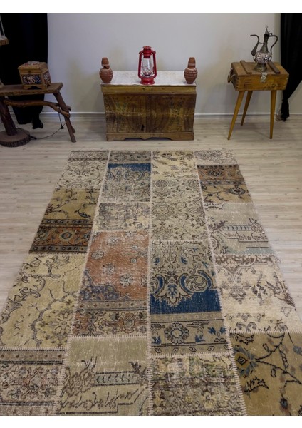 El Dokuma Eskitme Özel Patchwork Halı 160 x 230 cm 4006