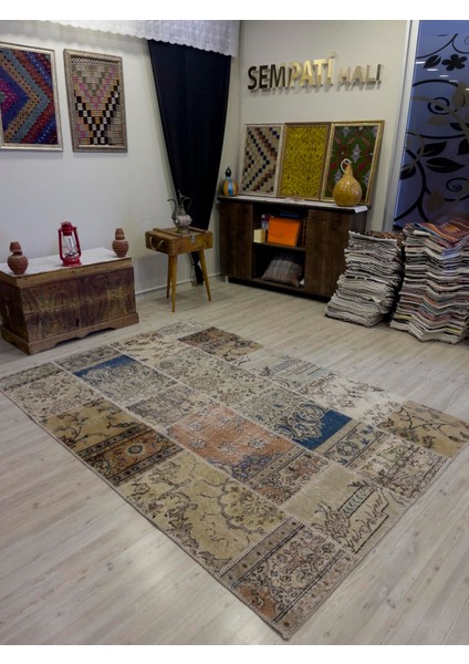 El Dokuma Eskitme Özel Patchwork Halı 160 x 230 cm 4006