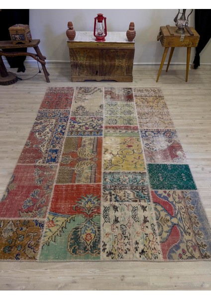El Yapımı Patchwork Elegan Tasarım Halı 162 x 232 cm 4007 fiyatları