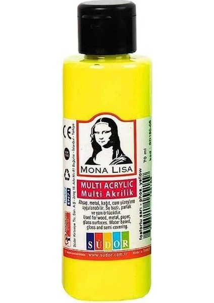 Akrilik Boya 70 ml Fosforlu Sarı