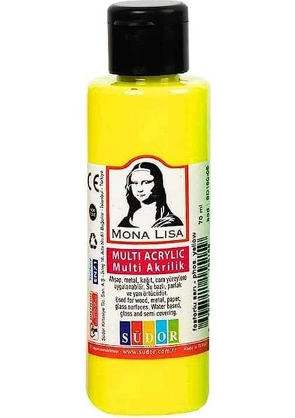 Akrilik Boya 70 ml Fosforlu Sarı
