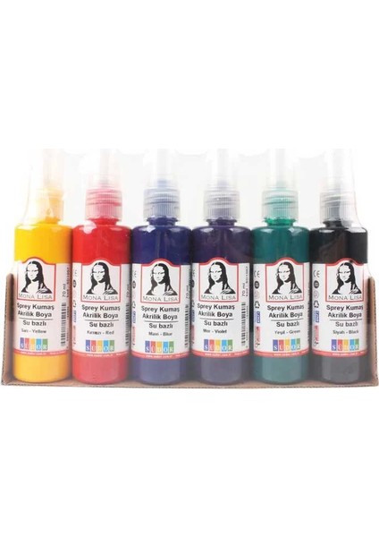 Sprey Kumaş Akrilik Boya 6 Renk 70 ml