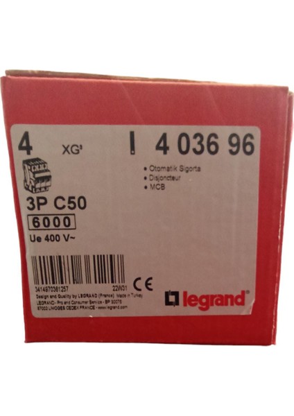 3X 50Amper 6kA C Sigorta
