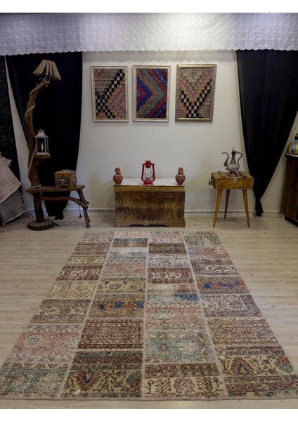 El Dokuma Eskitme Özel Patchwork Halı 162 x 230 cm 4009 modelleri