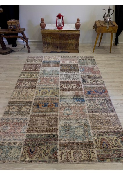 El Dokuma Eskitme Özel Patchwork Halı 162 x 230 cm 4009 fırsatları