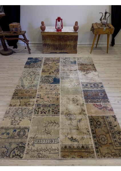 Eşsiz Klasik Gereçk Özel Patchwork Halı 161 x 232 cm 4017