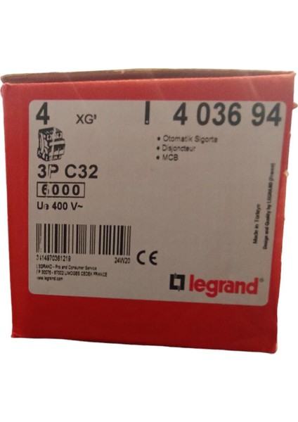 3X C32A 6KA Sigorta