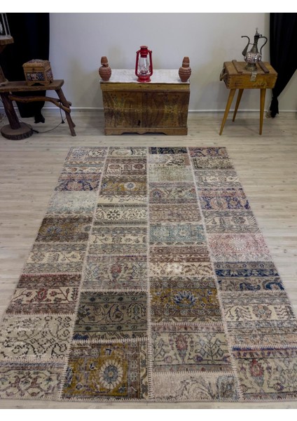 Patchwork Desenli El Yapımı Halı 161 x 233 cm 4026