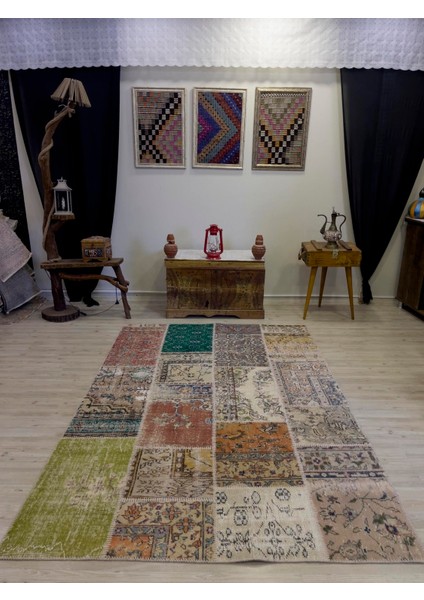 Patchwork Desenli El Yapımı Halı 160 x 234 cm 4050