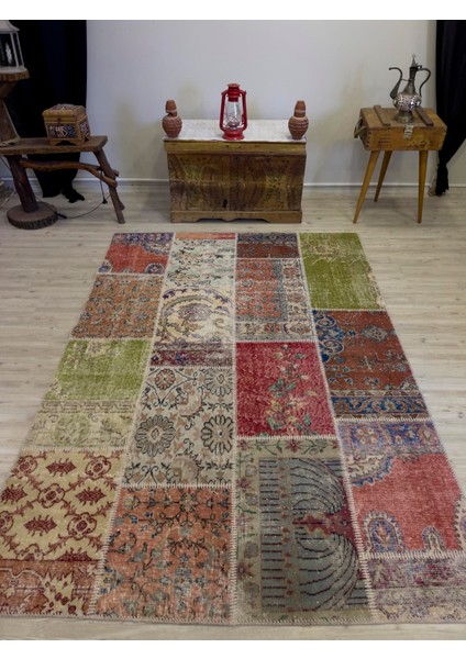 Eşsiz Klasik Gereçk Özel Patchwork Halı 162 x 233 cm 4053