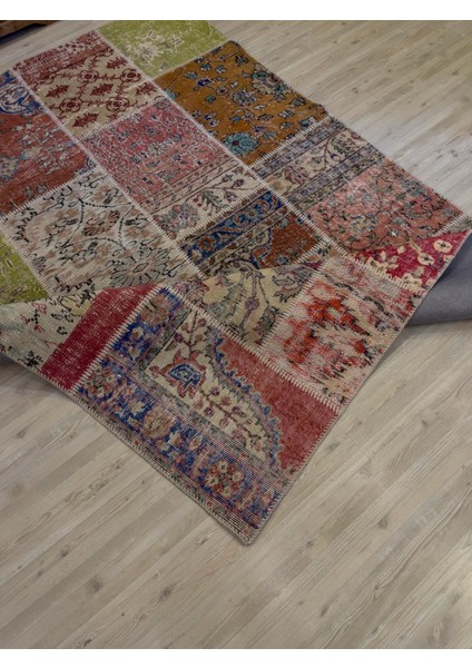 El Dokuma Eskitme Özel Patchwork Halı 163 x 235 cm 4057 indirimleri
