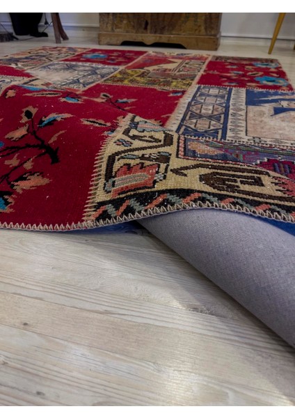 El Dokuma Eskitme Özel Patchwork Halı 162 x 237 cm 4067