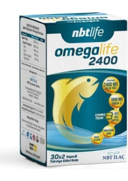 Nbt İlaç Omega Life 2400 Balık Yağı 60 Kapsül