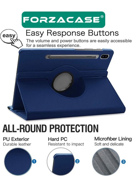 Samsung Galaxy Tab S9 Fe 10.9 Inch X510 ile Uyumlu 360 Derece Döner Standlı Kılıf - FC012 modelleri