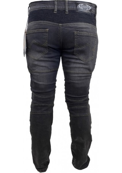 Motosiklet Pantolonu Likralı Esnek Kumaş Korumalı Kevlar Kot Motor Pantolon Jean Siyah