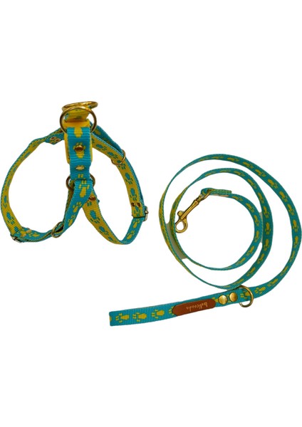 Köpek göğüs tasması gezdirme kayışlı takım küçük ırk kolon genişlik:1,5cm kalınlık:3mm göğüs ölçüsü:25-45cm gezdirme kayışı:120cm dog harness TB3-2