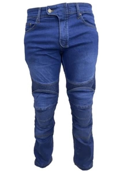 Motosiklet Pantolonu Likralı Esnek Kumaş Korumalı Kevlar Kot Motor Pantolon Blue Jean