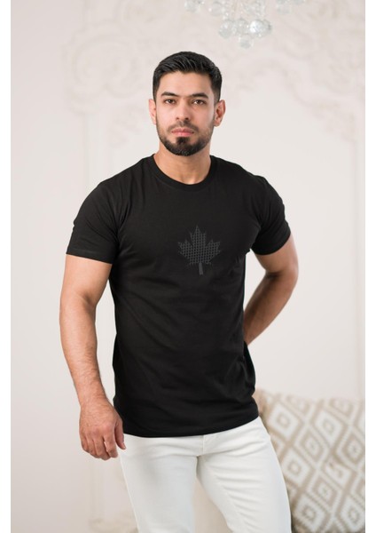 Bisiklet Yaka Önü Baskılı Pamuklu Basic Regular Fit T-Shirt fiyatları